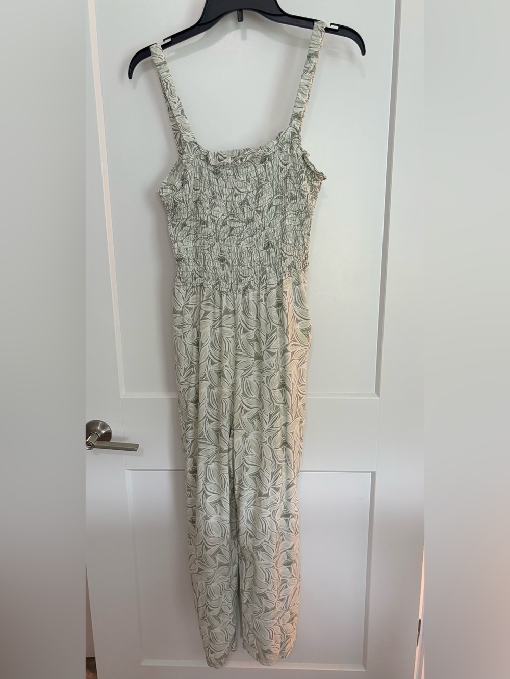 Sage Green Smocked Jumpsuit